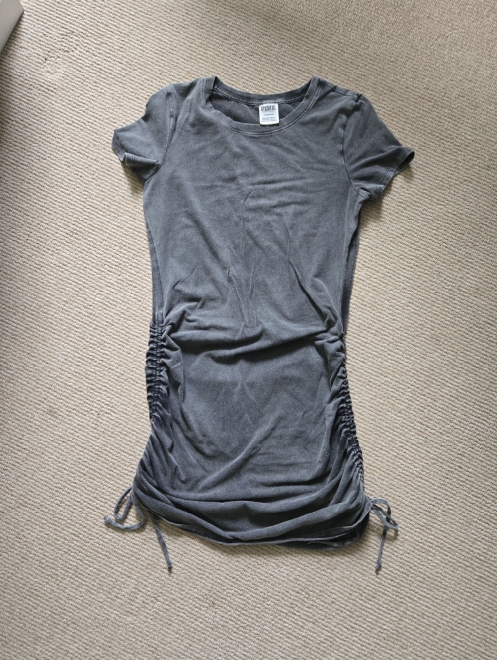 PINK by VS Gray Side-Ruched Bodycon Tshirt Dress S